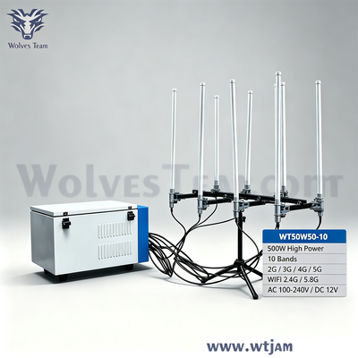 Comprar Interruptor de sinal portátil de 10 bandas de 500W para interferência de telefone celular e WiFi Fabricação em linha