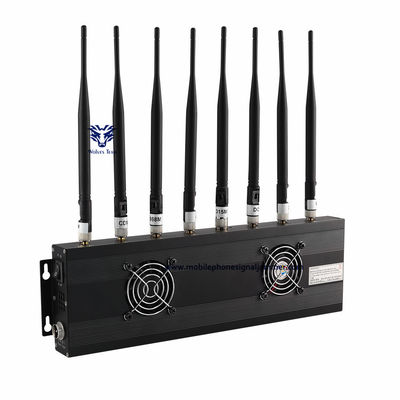 jammer da G/M 3G 4G 5G WIFI do jammer do sinal do telefone celular dos canais 80W 8 que bloqueia a escala 100 medidores