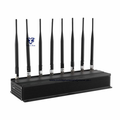 jammer da G/M 3G 4G 5G WIFI do jammer do sinal do telefone celular dos canais 80W 8 que bloqueia a escala 100 medidores