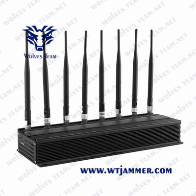 Jammer poderoso ajustável do sinal da G/M 5G do VHF do sinal Jammer/UHF do telefone celular das antenas Omni-direcionais Desktop