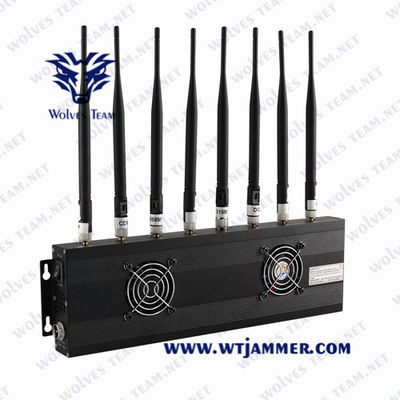 Jammer poderoso ajustável do sinal da G/M 5G do VHF do sinal Jammer/UHF do telefone celular das antenas Omni-direcionais Desktop