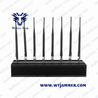 Jammer poderoso ajustável do sinal da G/M 5G do VHF do sinal Jammer/UHF do telefone celular das antenas Omni-direcionais Desktop