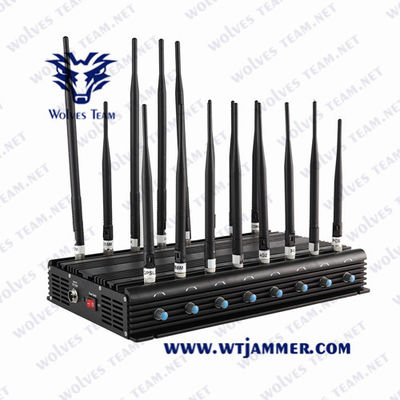 jammer do sinal do telefone do VHF 3G 4G 5G da frequência ultraelevada do construtor de WiFi do jammer do sinal do telefone celular celular dos canais das Multi-faixas 14