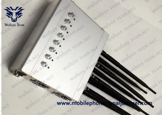 Antena ajustável do poder superior 8 do jammer do sinal do telefone celular que obstrui o jammer de WiFi GPS G/M CDMA 3G 4G 5G 100 medidores