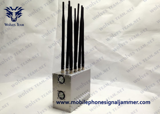 Antena ajustável do poder superior 8 do jammer do sinal do telefone celular que obstrui o jammer de WiFi GPS G/M CDMA 3G 4G 5G 100 medidores