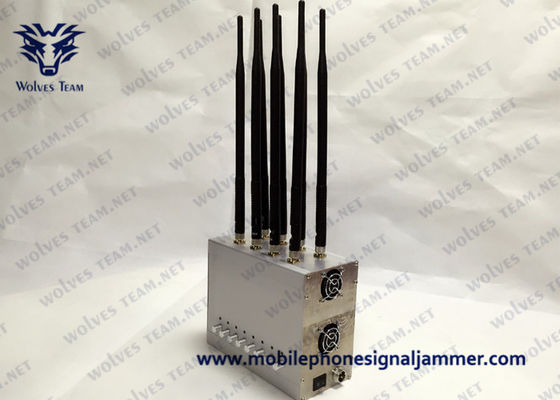 Antena ajustável do poder superior 8 do jammer do sinal do telefone celular que obstrui o jammer de WiFi GPS G/M CDMA 3G 4G 5G 100 medidores