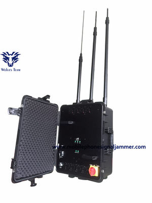 Raio eficiente da escala do jammer sem fio portátil do sinal até 200 medidores de vida longa construída no jammer do telefone celular da bateria
