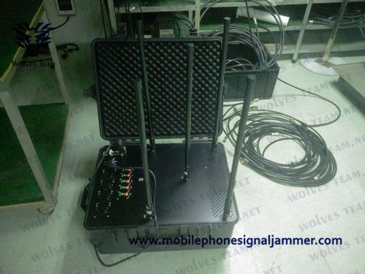 Jammer portátil médio do sinal 25W da mala de viagem 50m do poder do RF