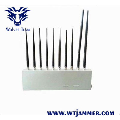 10 faixas 16 de 3G 4G GPS WiFi LoJack do VHF da frequência ultraelevada watts de jammer do sinal