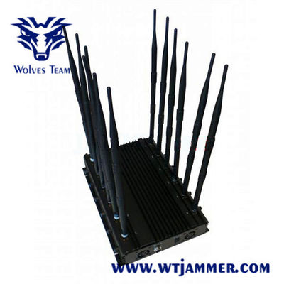12 jammer do sinal da DCS 3G 4G WIFI GPS RF das faixas 50m 20W G/M