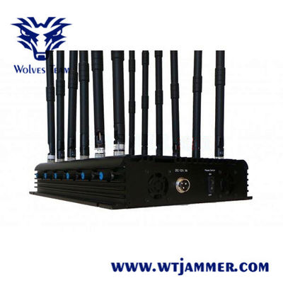 12 jammer do sinal da DCS 3G 4G WIFI GPS RF das faixas 50m 20W G/M
