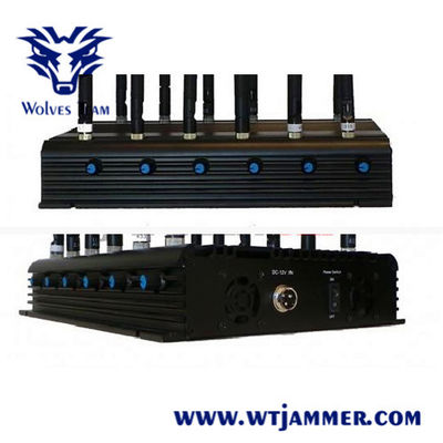 12 jammer do sinal da DCS 3G 4G WIFI GPS RF das faixas 50m 20W G/M