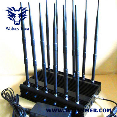 12 jammer do sinal da DCS 3G 4G WIFI GPS RF das faixas 50m 20W G/M