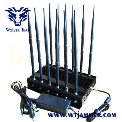 12 jammer do sinal da DCS 3G 4G WIFI GPS RF das faixas 50m 20W G/M