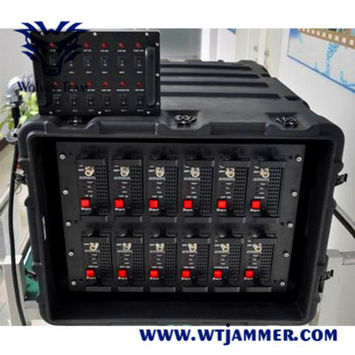 comprar 6 bandas GSM CDMA GPS WIFI5.8G Drone Signal Militar 1500 metros 300W IED Bomb Jammer Fabricação em linha