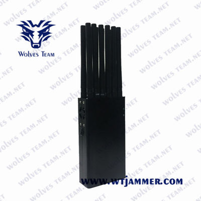 Todo o jammer handheld do telefone celular das antenas 12W da frequência 12