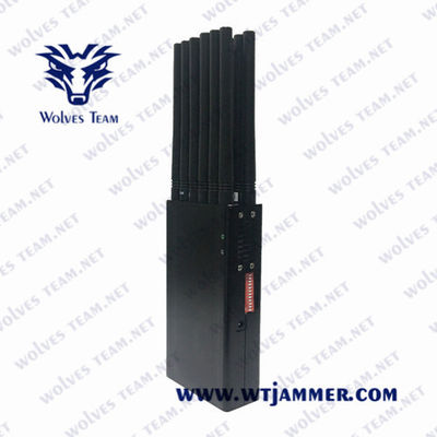 Todo o jammer handheld do telefone celular das antenas 12W da frequência 12
