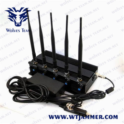 5 jammer do telefone celular 40m 12W GPS das antenas