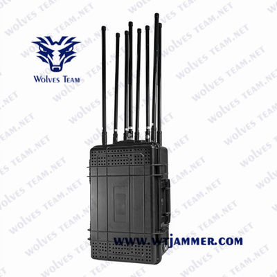jammer portátil do sinal do telefone celular de 500m 300W Wifi GPS
