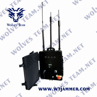 Jammer exterior impermeável da prisão do sinal do Uav do zangão do jammer do sinal do telefone celular do poder superior de WIFI5.8G GPS