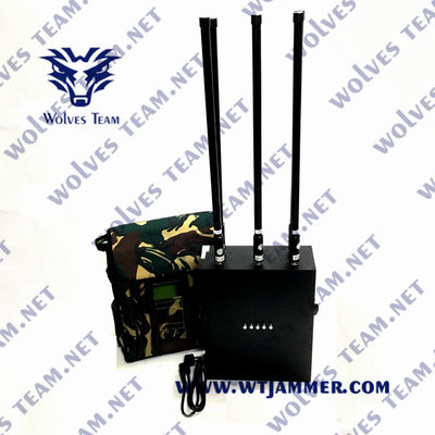 Jammer impermeável do UAV da trouxa do jammer militar durável do sinal do zangão de GPS WIFI5.8G do poder superior