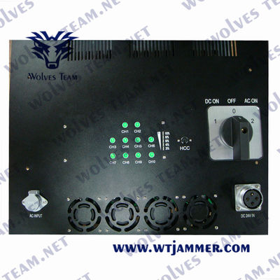 Jammer exterior impermeável militar do zangão do UAV do sinal do RF GPS WIFI do Portable de 8 faixas