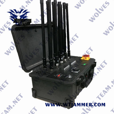 comprar Militar impermeável ao ar livre 6 Bandas 2500m 600W UAV Jammer online manufacture