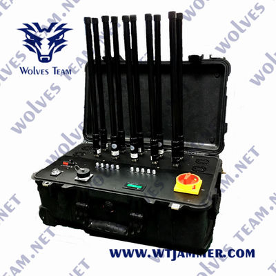 Jammer do Rf do zangão do Portable 2500m WiFi 3.6G do poder superior