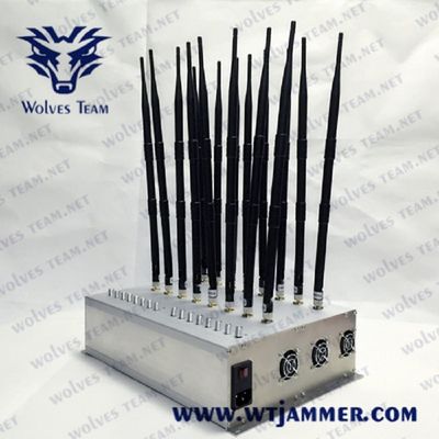 jammer ajustável 50m GPS WIFI do sinal das antenas de 3G 4G 16