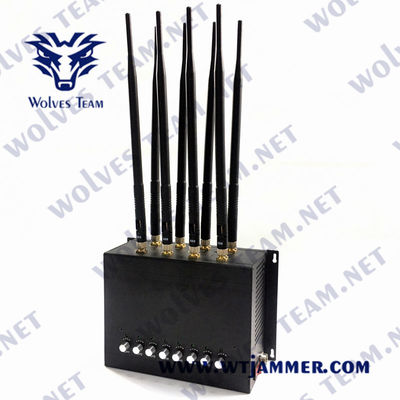 comprar 8 bandas 16W GSM CDMA GPS Desktop Signal Jammer 30m Com Adaptador AC online manufacture
