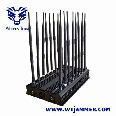 VHF portátil 35W da frequência ultraelevada das antenas 3G 4G 5G WiFi do jammer 18 do sinal de L1 L2 L5 Lojack