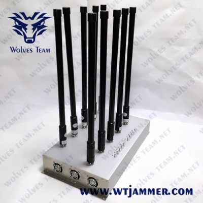 10 jammer 36W G/M 3G WIFI 5.8G do sinal do telefone celular das faixas 5G 20W