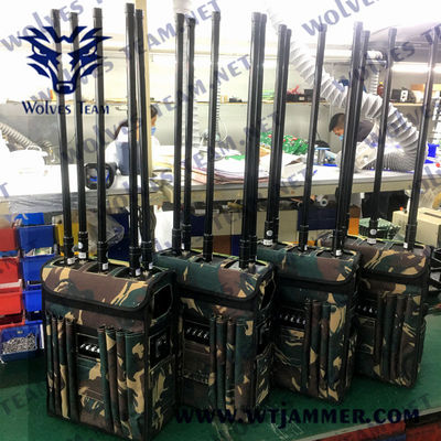 watt 1880MHz de Manpack G/M 4G 5G 120 do jammer do sinal da trouxa de 200m DC24V