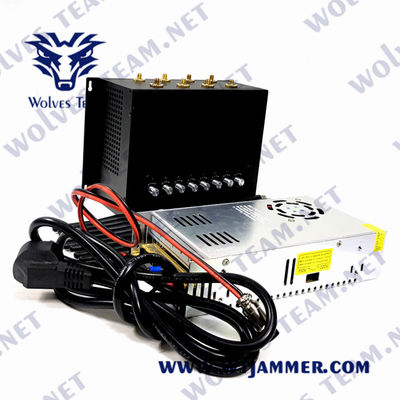 8 VHF 3G 4G 5G GPS da frequência ultraelevada do jammer 50m dos canais 240VAC WiFi LoJack