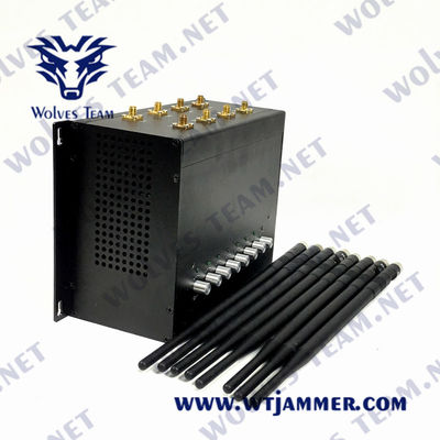 8 VHF 3G 4G 5G GPS da frequência ultraelevada do jammer 50m dos canais 240VAC WiFi LoJack