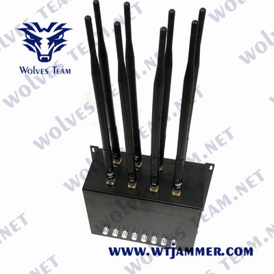 8 VHF 3G 4G 5G GPS da frequência ultraelevada do jammer 50m dos canais 240VAC WiFi LoJack