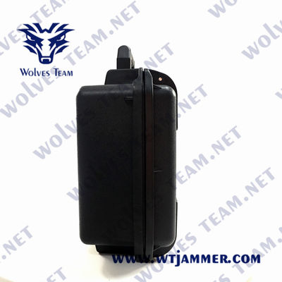 aparelho de interferência do zangão de WIFI 2.4G 5.8G GPS dos jammer do zangão do Uav da mala de viagem 25W anti