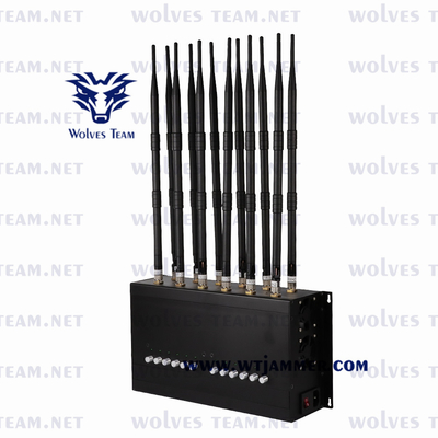 Faixas 3G 4G 5G do jammer 16 do telefone de GPS Lojack 160w 100m G/M para a sala de reunião