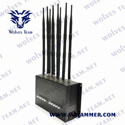 comprar DCS GSM GPS WIFI 50m Jammer de sinal de telemóvel 3G 4G 5G 10 Antenas UHF VHF online manufacture