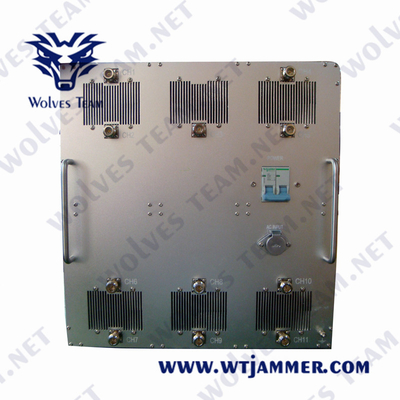 Jammer militar G/M CDMA 3G 4G WIFI 2.4G 5.8G de AC220V 1000W GPS