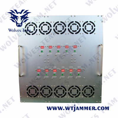 Jammer militar G/M CDMA 3G 4G WIFI 2.4G 5.8G de AC220V 1000W GPS