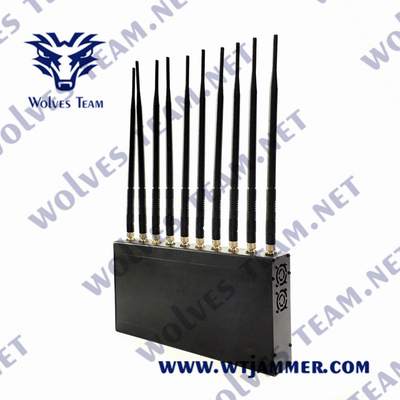 Antena interna do jammer 12W 3G 4G GPS WiFi LoJack 10 do sinal do VHF da frequência ultraelevada