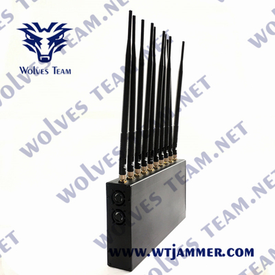 Antena interna do jammer 12W 3G 4G GPS WiFi LoJack 10 do sinal do VHF da frequência ultraelevada