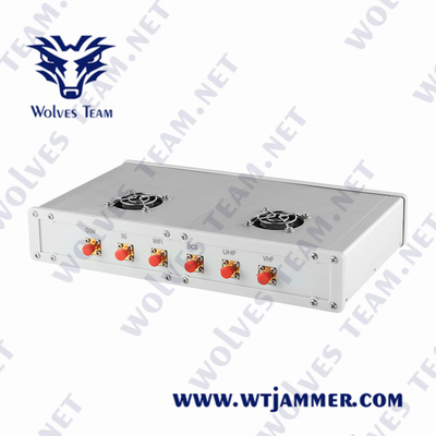 jammer CDMA G/M 50W do sinal de 3G 4G 5G WiFi Lojack GPS com adaptador da C.A.