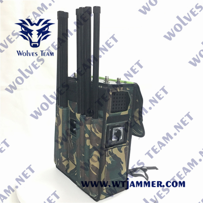 Jammer G/M do sinal da trouxa de 6 faixas jammer portátil do sinal de 80 watts para o exército