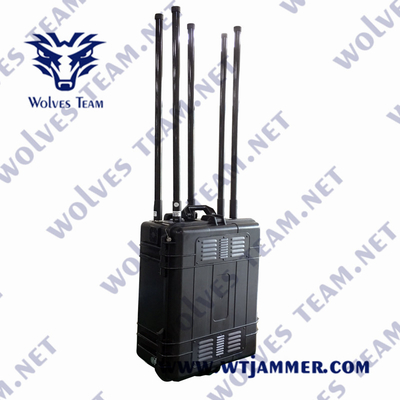 Jammer portátil 3G 4G LTE 4G Wimax 5G WIFI 1200W 1000m do sinal de CDMA PCS