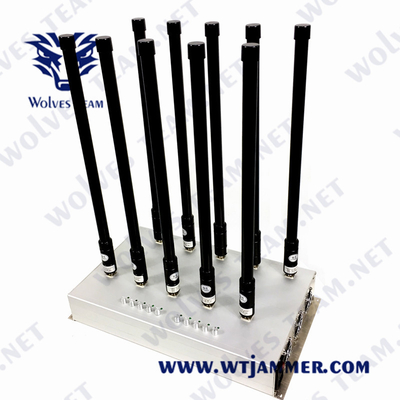Jammer 2g 3g 4g 5g Wifi 5.8g do sinal do telefone celular da antena do ajuste 12