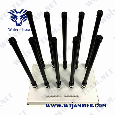 Jammer 2g 3g 4g 5g Wifi 5.8g do sinal do telefone celular da antena do ajuste 12