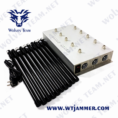Jammer 2g 3g 4g 5g Wifi 5.8g do sinal do telefone celular da antena do ajuste 12