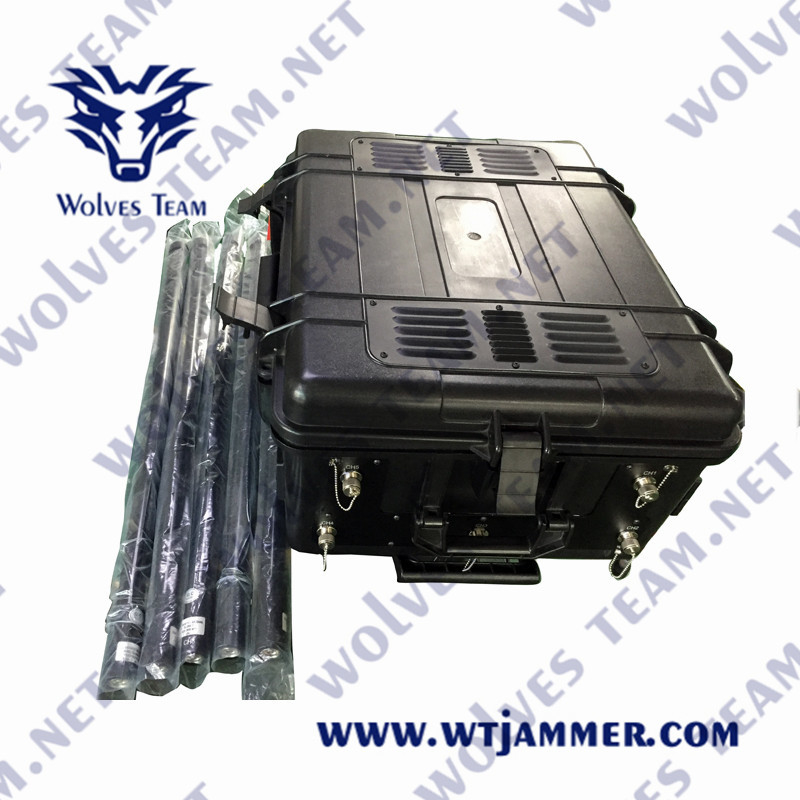 da frequência ultraelevada sem fio portátil celular do bloco Wifi/Bluetooth do sinal do VHF Walky-talky jammer poderoso do sinal do VHF NMT